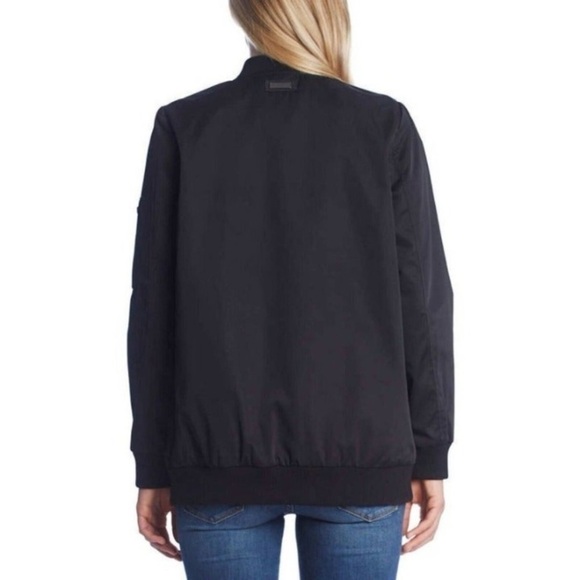 Bernardo Black Satiny Bomber Boyfriend Zip Up Jacket Small - Picture 6 of 16
